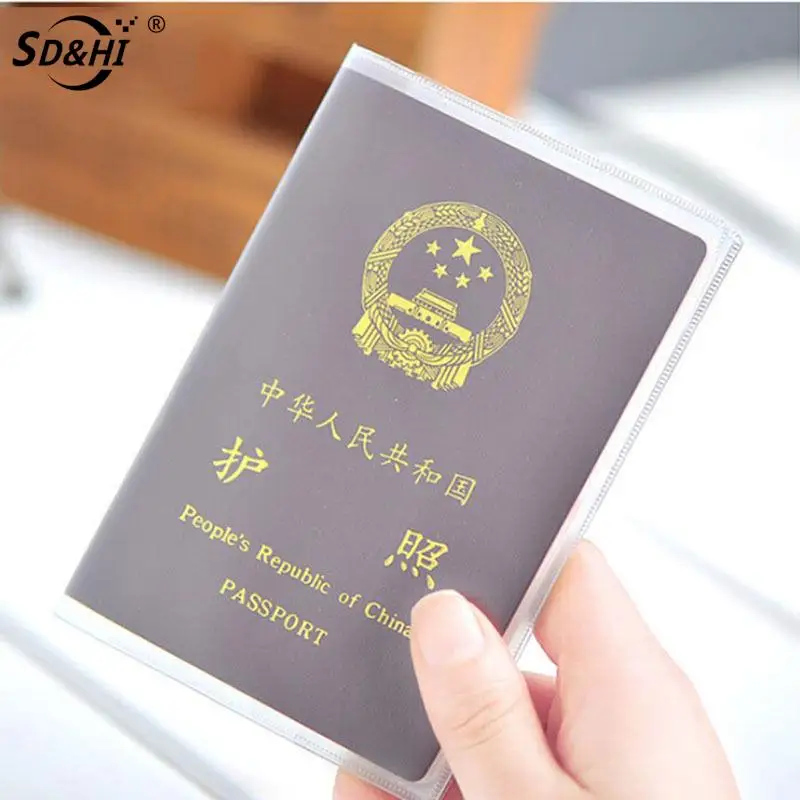 Funda de PVC transparente para pasaporte, funda transparente impermeable para documentos de viaje, soporte para pasaporte, envío directo, 1 ud.