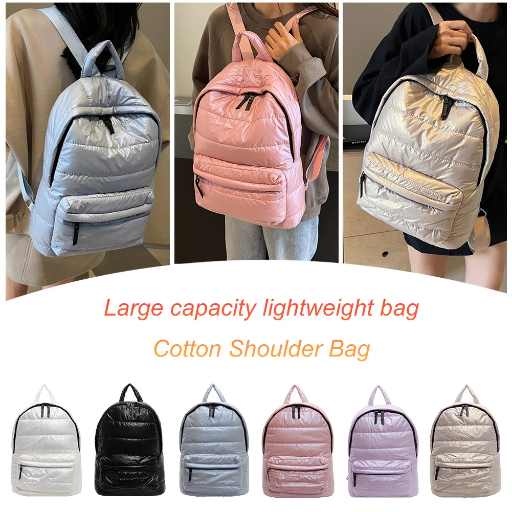 Puffer Backpack Multi Pocket for Women Men Handbag Adjustable Strap Shoulder Bag for Work Travel