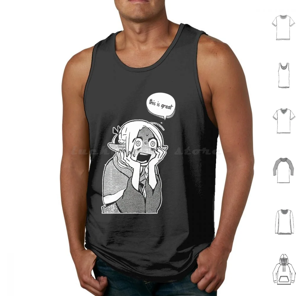 Meshi-Marcille Tank Tops Print Cotton Meshi Delicious In Anime Manga Meshi Manga Meshi Anime Itzusumi Catgirl Marcille