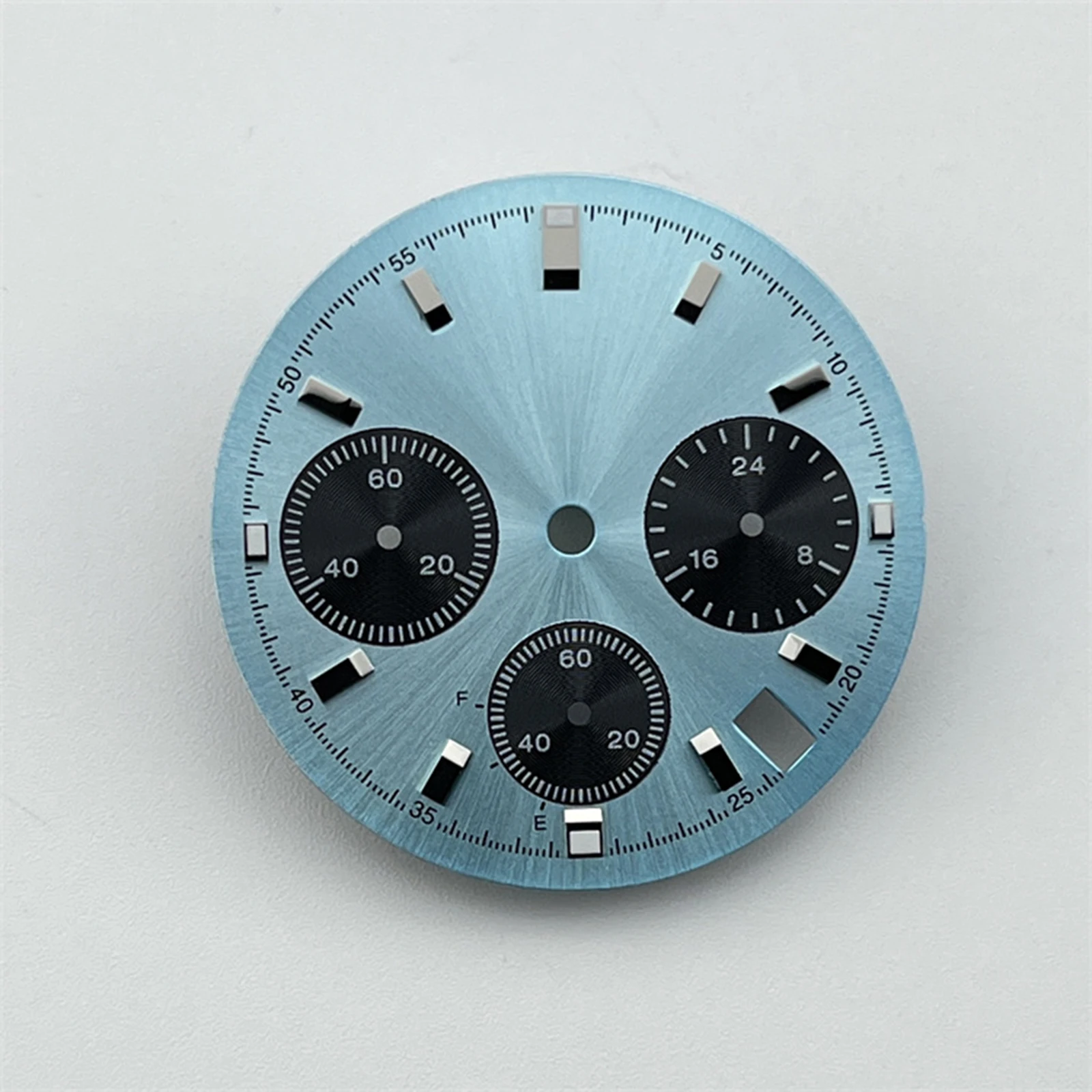 For VK63 Watch Dial Luminous  Index Modified Black/Blue/White Watch Face Multi-function 29.5mm Dial for VK63 Movement