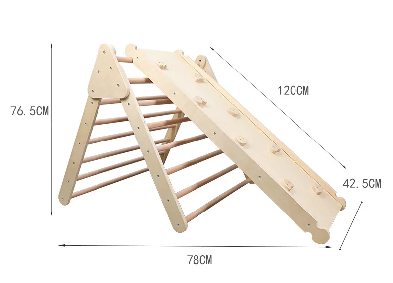 Baby early education triangle frame toy kindergarten  climbing frame slide indoor training kids wooden climbing frame toys