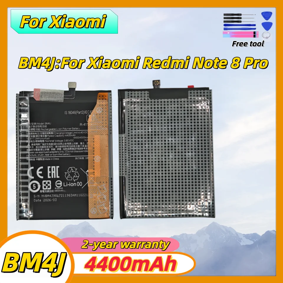 

4500mAh BM4J Battery For Xiaomi Redmi Note 8 Pro Note8 Pro 8pro High Quality Replacement Phone Battery+Tolls