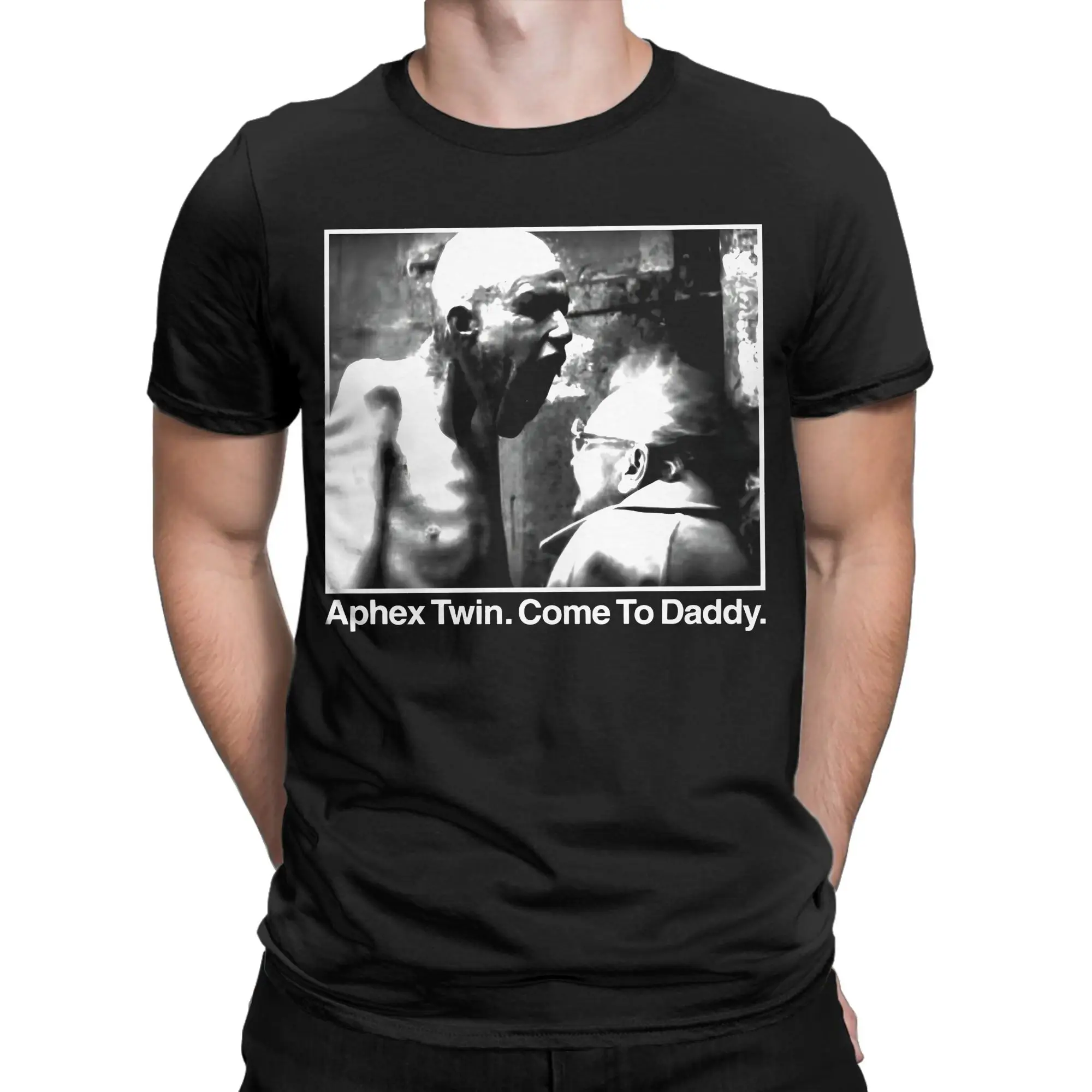 Aphex Twin Come To Daddy 100 Cotton T Shirt For Men's Beach  Y2K Basic T Shirts O Neck Harajuku Tees Big Size Wholesale Clothes