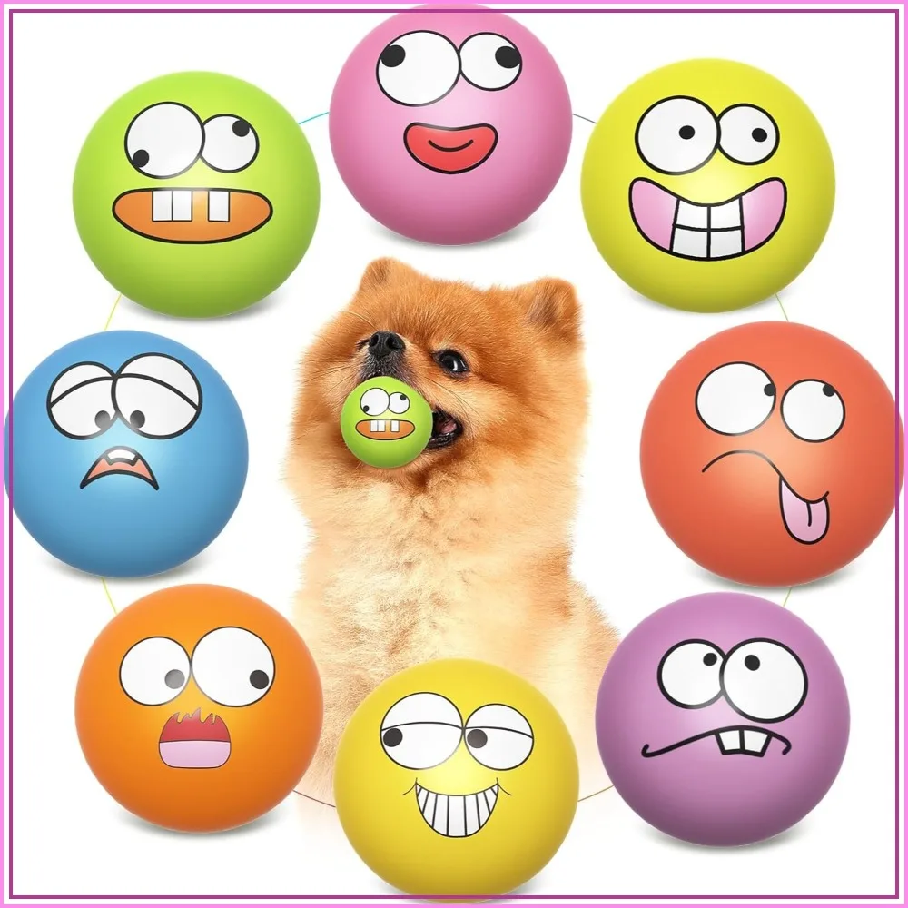 

Squeaky Dog Toys Soft Latex Rubber Balls for Puppy Small Pet Dogs (8 Pack)