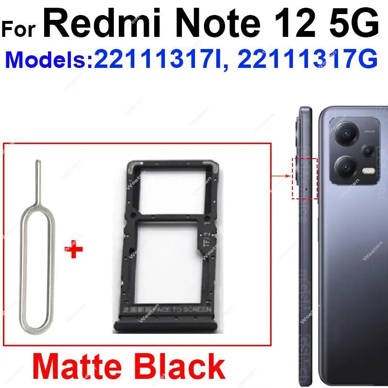 Sim Card Tray For Redmi Note 12 Pro 12 Pro Plus Turbo 4G 5G  Card Reader Holder SIM Card Slot  Replacement Parts