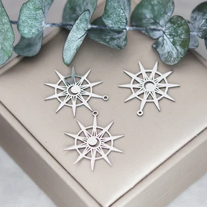 Sun Sun cổ điển DIY DIY Charms, Star, Star, Moon, Lotus Eotrings, Vòng cổ, Trang sức, Amulet mắt, Mặt dây chuyền chim, 3PCS 10 Chim cổ bán hàng chính - №6