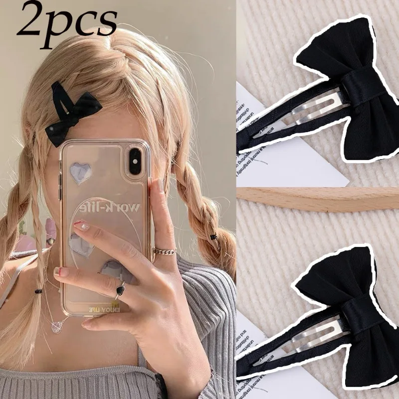 

Princess Black Bow Hair Clip Satin Bow Girls Y2k Elegant Simple Hairgrip Velet Headwear for Girl Birthday Gift Hair Accessories