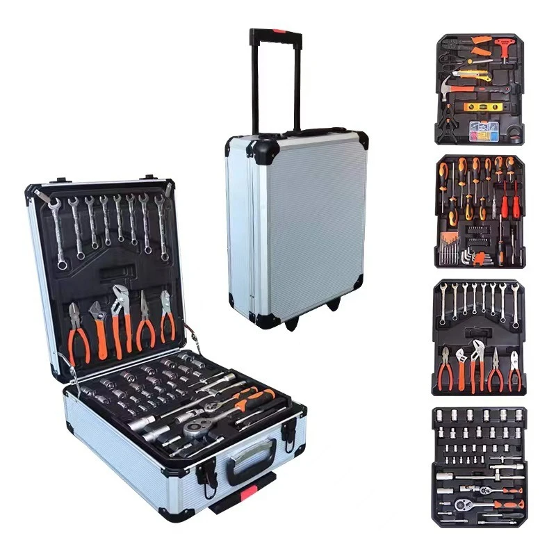 

187-Piece tool set, household maintenance tool set, portable multi-layer tie rod toolbox