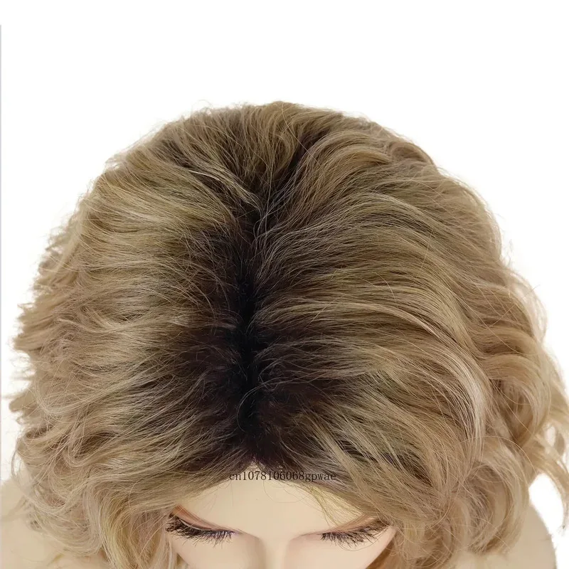 Synthetic Short Bob Wig for Women Blonde Wig with Bangs Loose Wave Hairstyle Cosplay Lolita Halloween Use Natural Soft Fake Hair