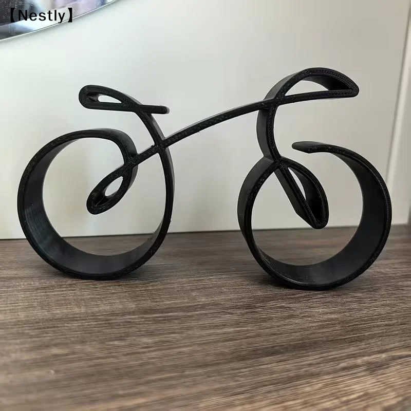 Bicycle Desktop Decoration 3D Minimalist Bike Model Ornament Cycling Sculpture Bookshelf Decor Home Office Decor Gift〔Nest〕