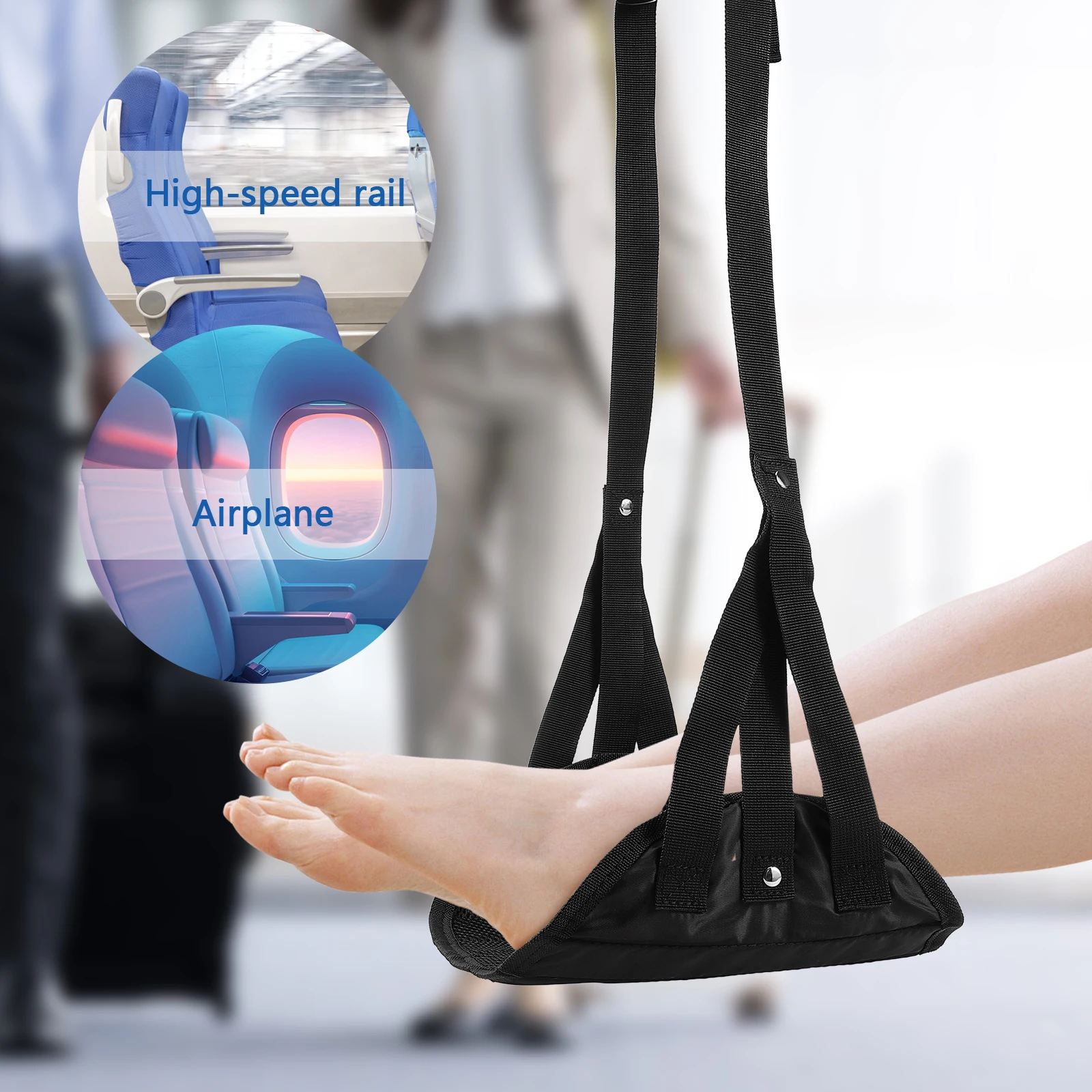 

Adjustable Under Desk 38X22Cm Comfortable Office Home Travel Leg Rest Plane Airplane Oxford Cloth -Resistant Simple