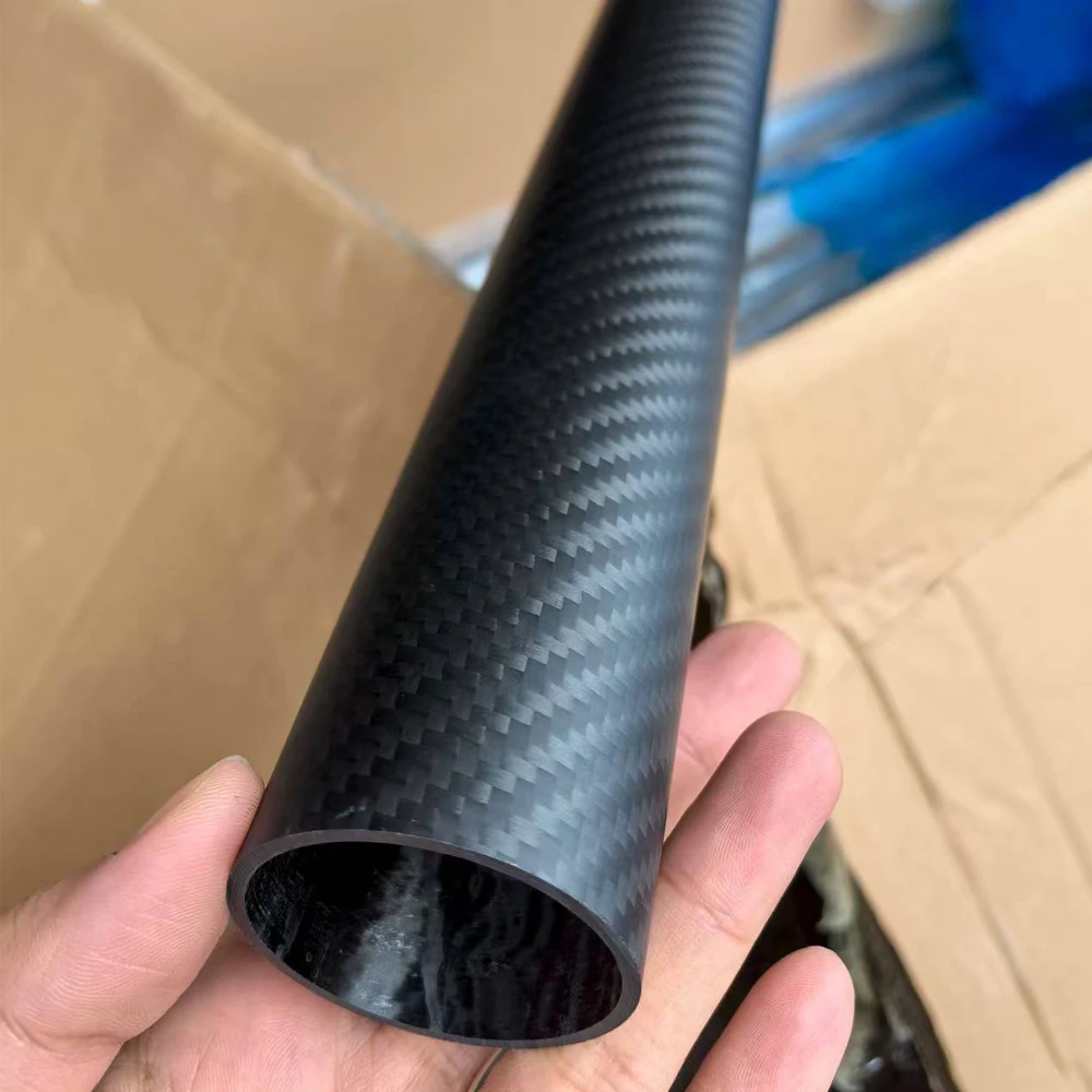 4pcs length 600mm Carbon fiber pipe surface 3K Twill matte Carbon tubeCarbon fiber Cylindrical hollow tube for DIY