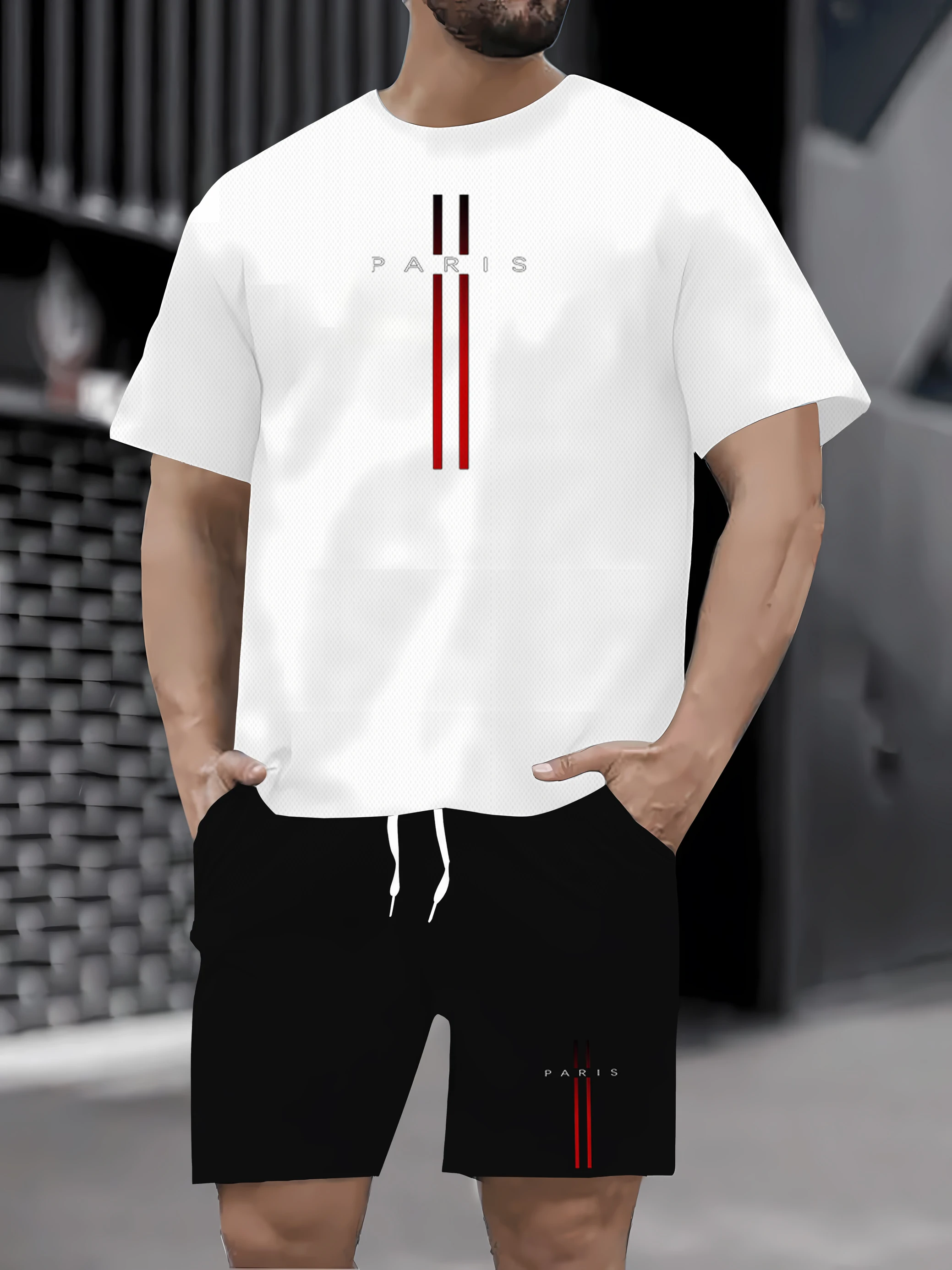 

Verão novo casual terno esportivo masculino lapela zíper camisa de manga curta solta tendência masculina verão camiseta shorts c