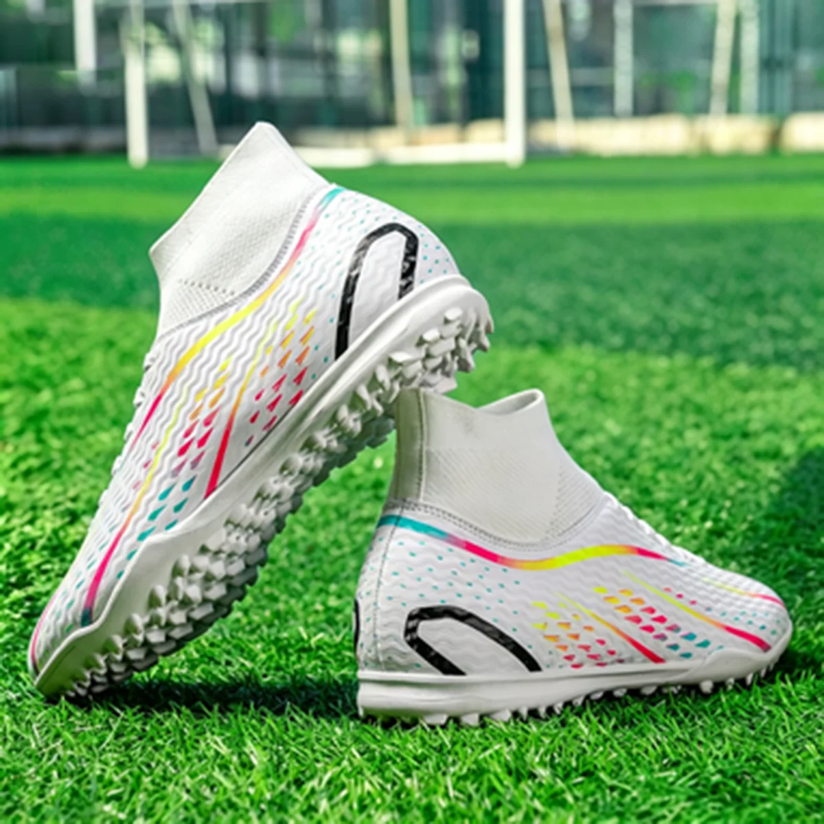 Professional TF Turf Football boots Breathable Mesh Upper Dense Rubber Stud Teenager Club Daily Training Gear