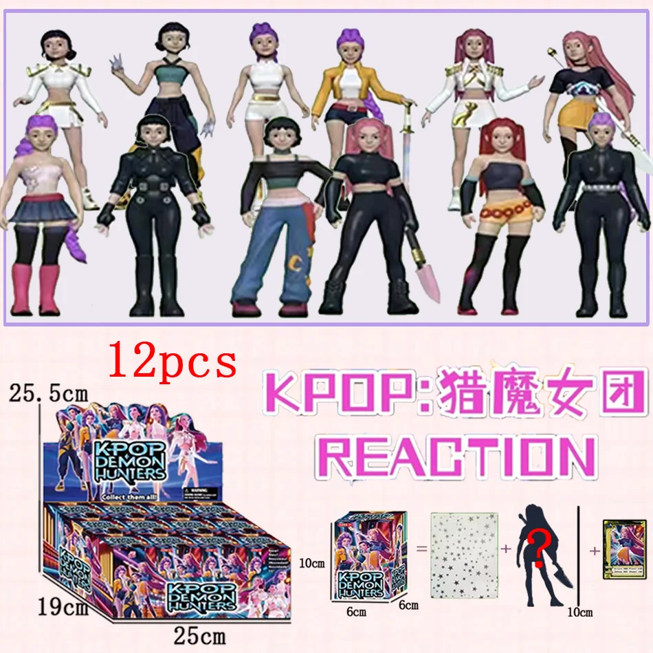 Caja ciega de Anime Kpop Devil Hunter, figuras de desmontaje, bolsa ciega divertida, estatua pequeña, modelo periférico, regalo de decoración de escritorio, 2025