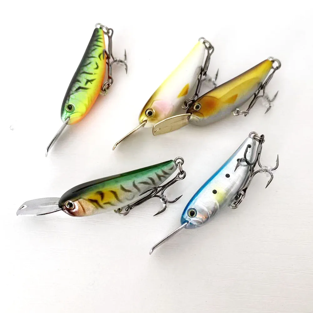 4cm Switchable Sink/ Float Minnow | Long Lip Design for Stable Diving, Salt & Freshwater Lure (Lip Color: Gold/ Silver Random)