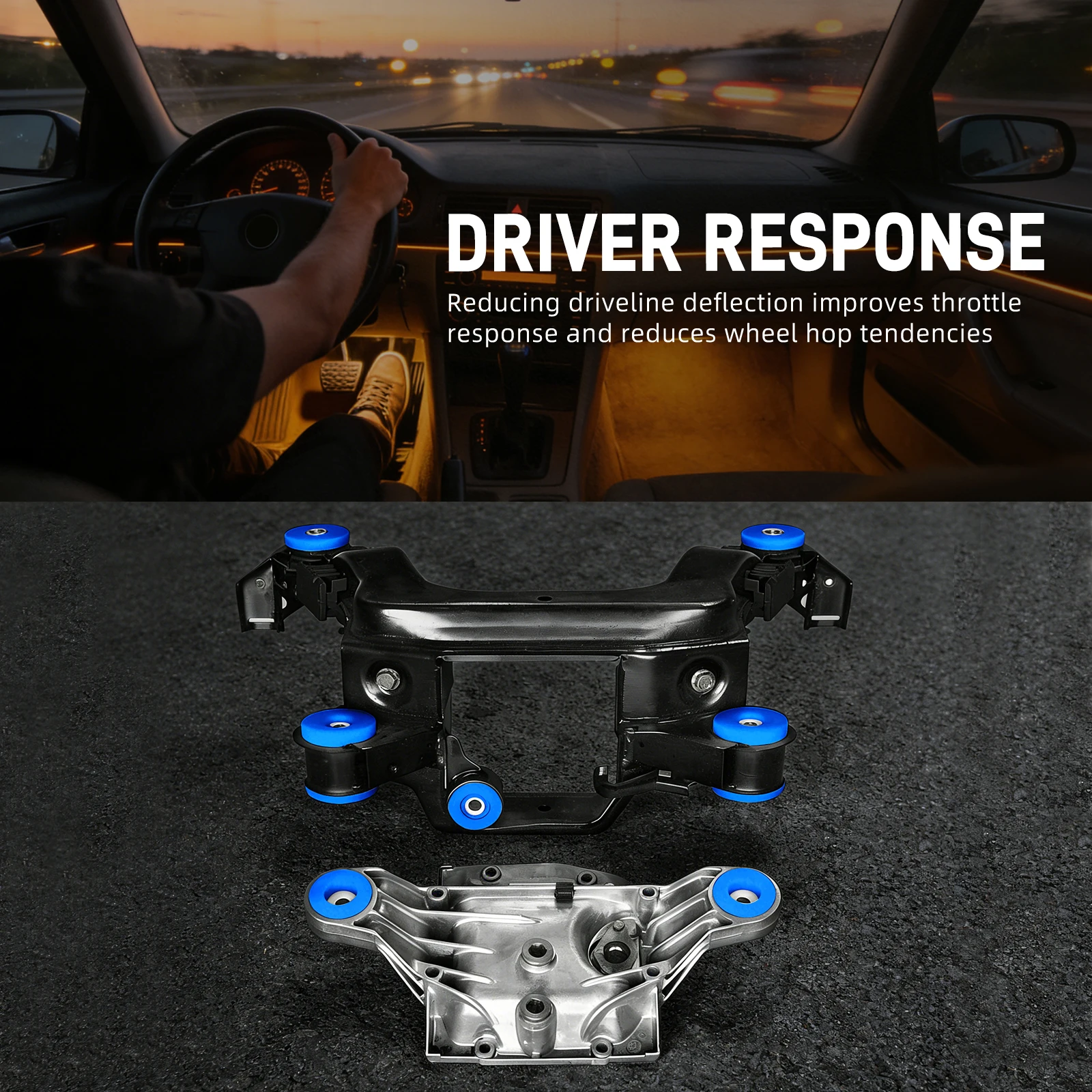 95A Polyurethane Rear Subframe Bushing & Differential Mount Bushing Set for BMW E36, Replace for 33319059300 & 33171134872