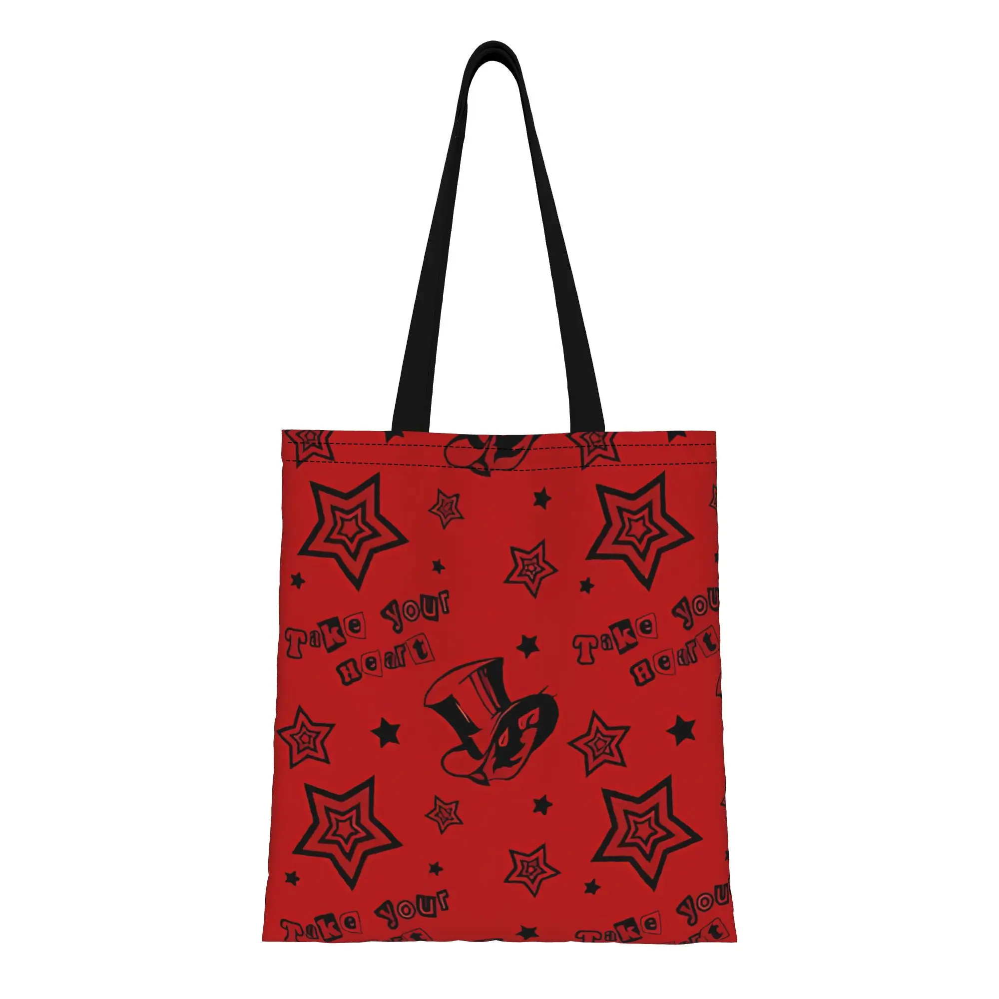 Per sonas 5 Take Your Heart Pattern Canvas Tote Bag Perfect for Shopping Travel Outdoor Heavy Duty Shoulder Handbag