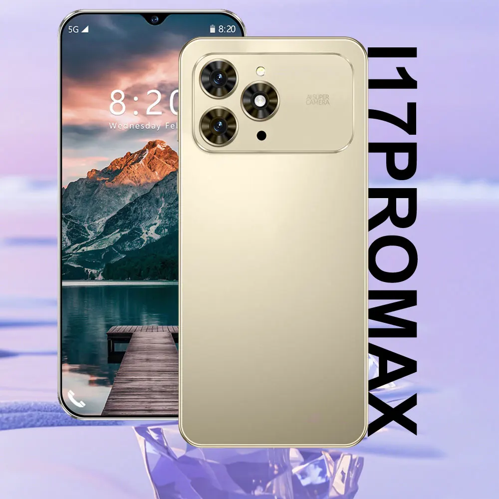 

New i17 Pro Max 4G 5G Dual SIM Card Dual Standby Original 7.0 inch Global Version Android 15 System 16MP+48MP 6800mAh Battery