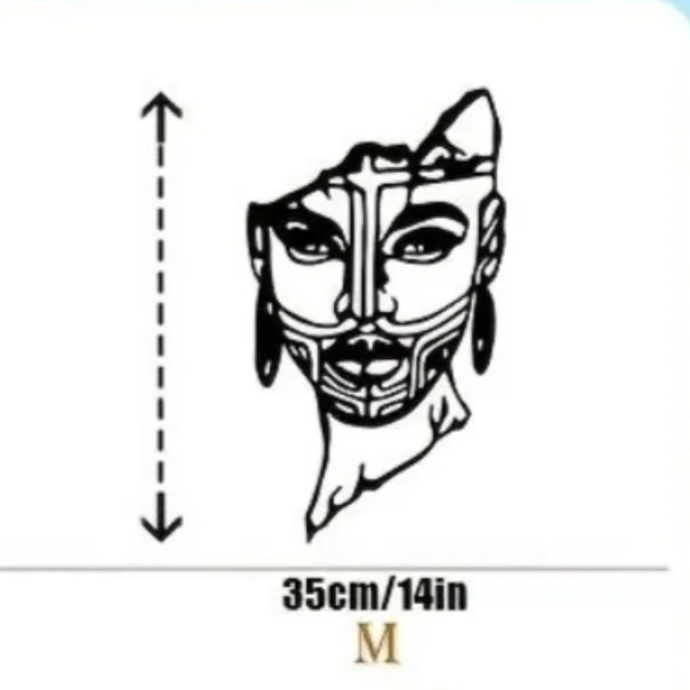CIFbuy Metal Wall Art 2D Flat Mask Ethnic Iron Decor for Indoor & Outdoor Home Gift