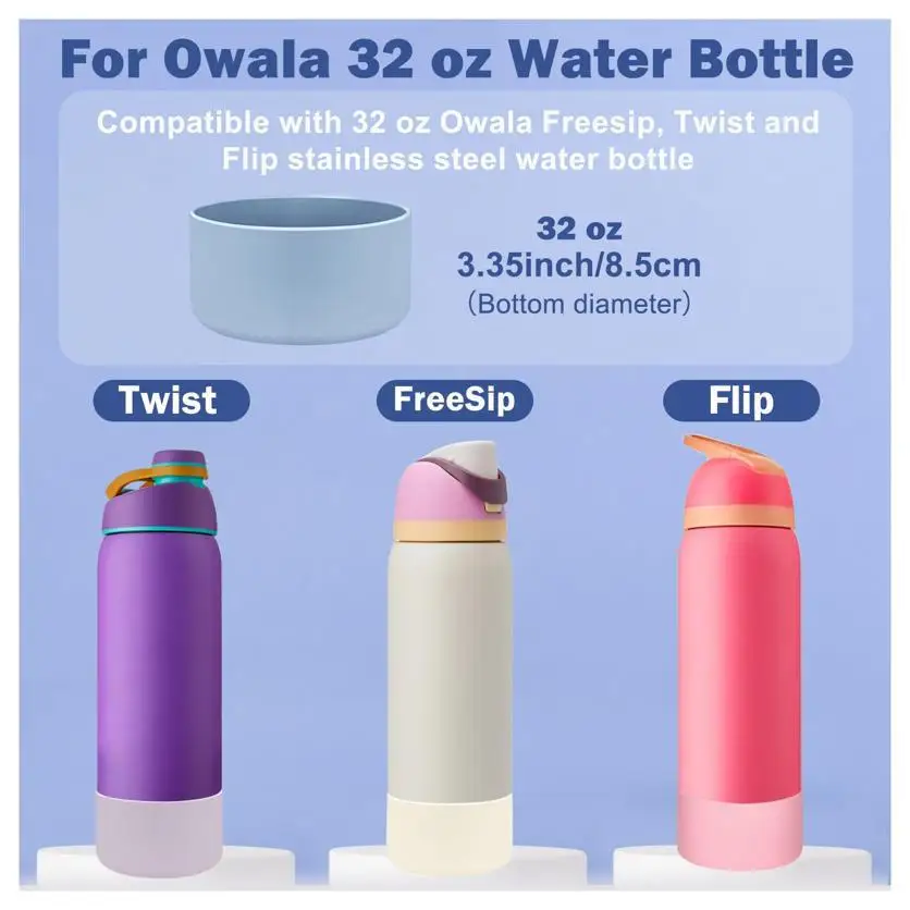 For Owala Anti-Slip Silicone Protective Sleeve for Insulated Water Bottle Cup 24oz 32oz 40oz Thermal Beverage Mat Boot Accessory