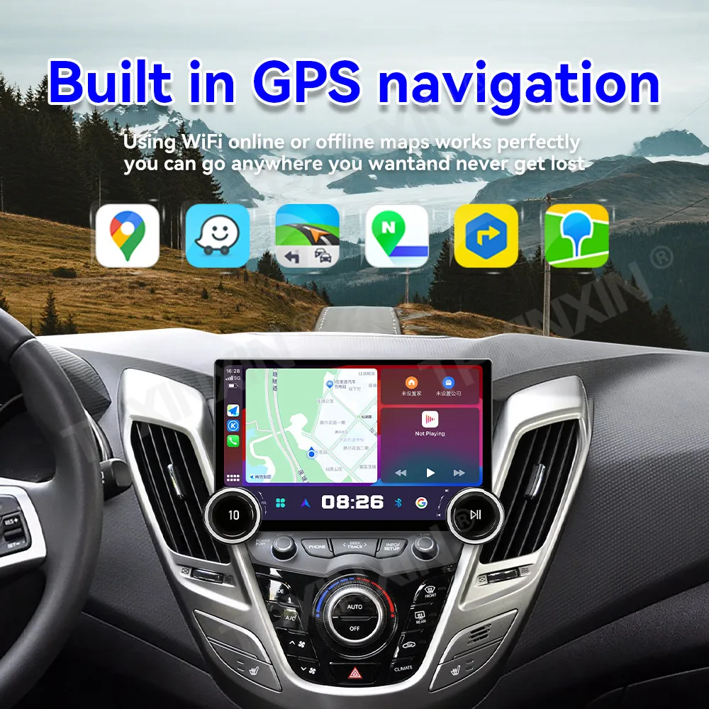 For Hyundai Veloster FS 2011-2017 Android 15 Car Stereo Wireless CarPlay GPS Navigation DSP IPS Touch Screen 4G WiFi AHD SWC OEM