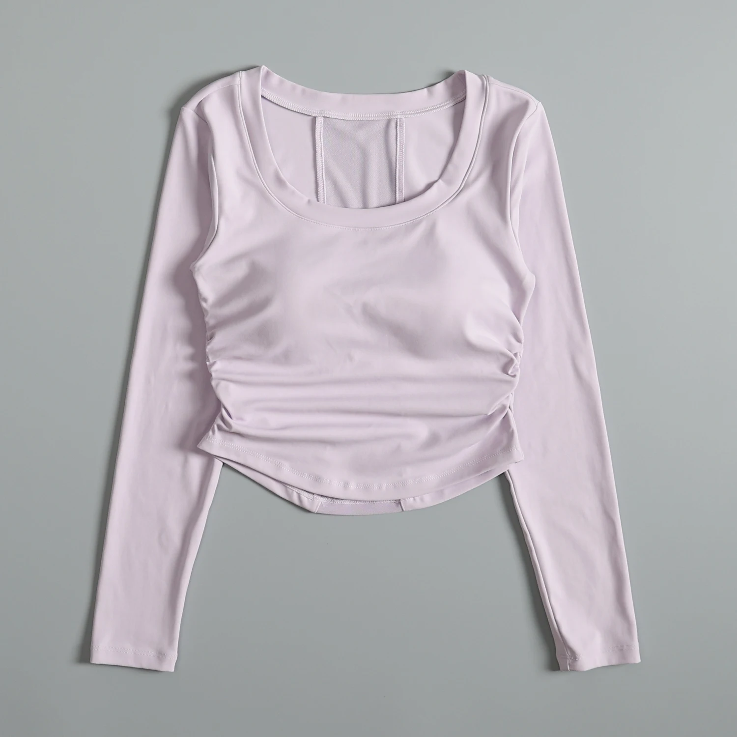 

Спортивный женский осенний дышащий топ с длинными рукавами для бега, быстросохнущий топ с нагрудными подушечками, красивый утягивающий топ для йоги