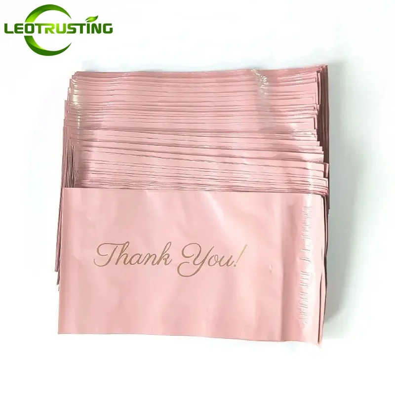 

50PCS Baby Pink Poly Mailer Adhesive Envelope Thank You Bag DIY T-shirt Bra Gifts Shoes Box Express Shipping Packaging Pouches