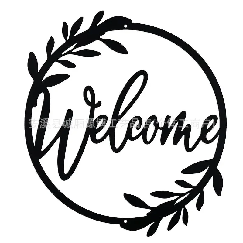 

Welcome sign black wrought iron wall decoration indoor and outdoor home decoration perfect for front porch living room kitchen