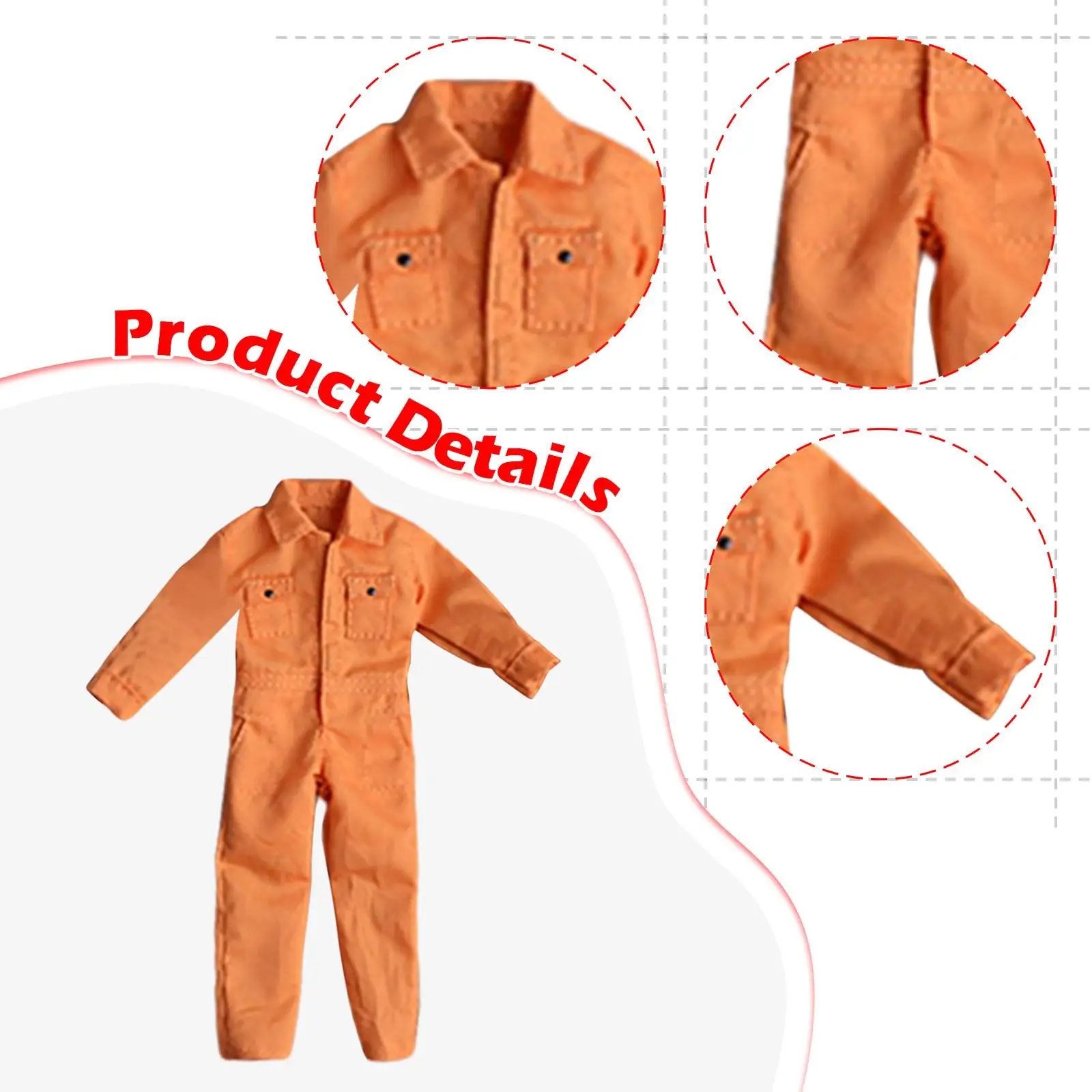 Ropa de figuras de acción a escala 1/12, mono de tela para hombre, ropa para muñecas, ropa en miniatura para muñecas de figuras corporales masculinas de 6 pulgadas