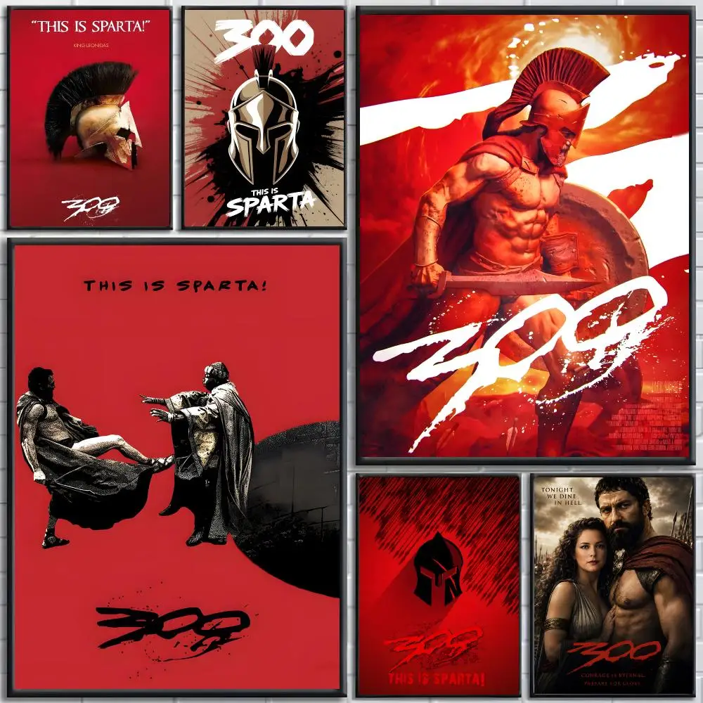 Movie S-Sparta 300 Poster poster Self-adhesive wall stickers, suitable for room decoration, high-quality printing.