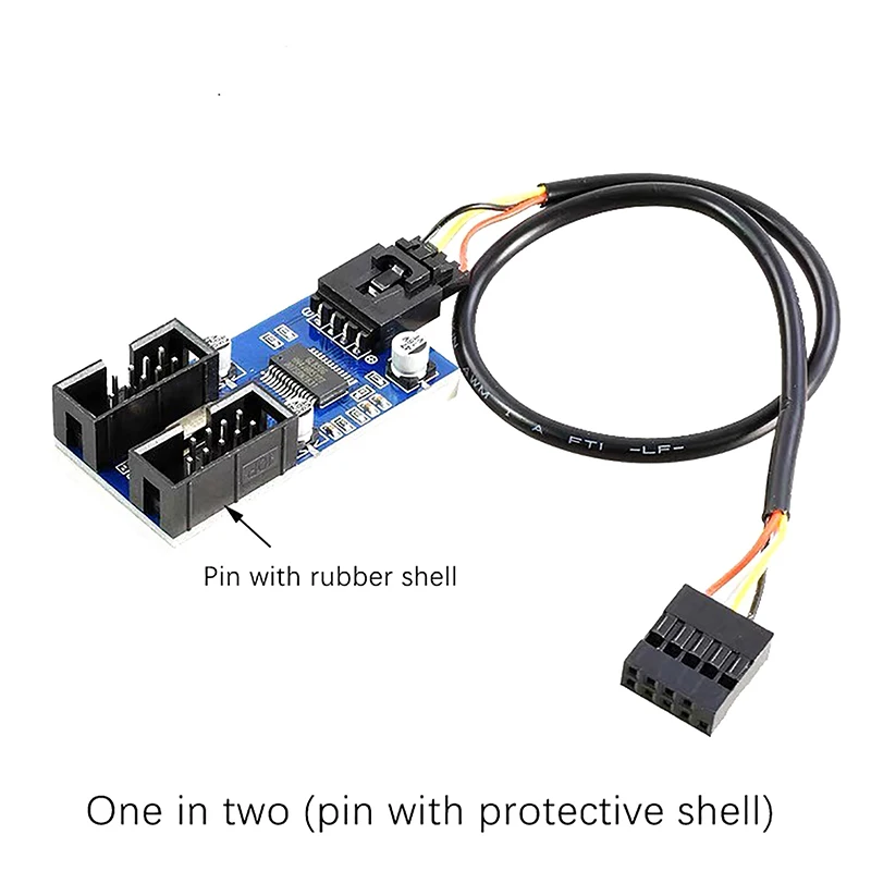 1pc 30cm USB 9 Pin Interface Header Motherboard Extension Splitter 1 To 2 Cable Desktop USB2.0 HUB Connectors Adapter Port