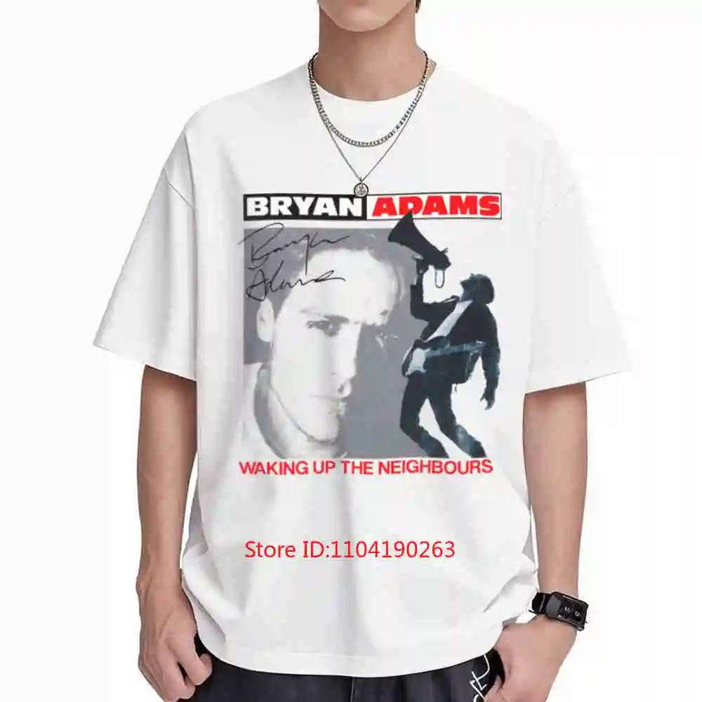 Vintage Bryan Adams Waking Up The Neighbors Album Official Signature Retro Music Iconic Song Art Short Sleeve Tee 100% Cotton T-