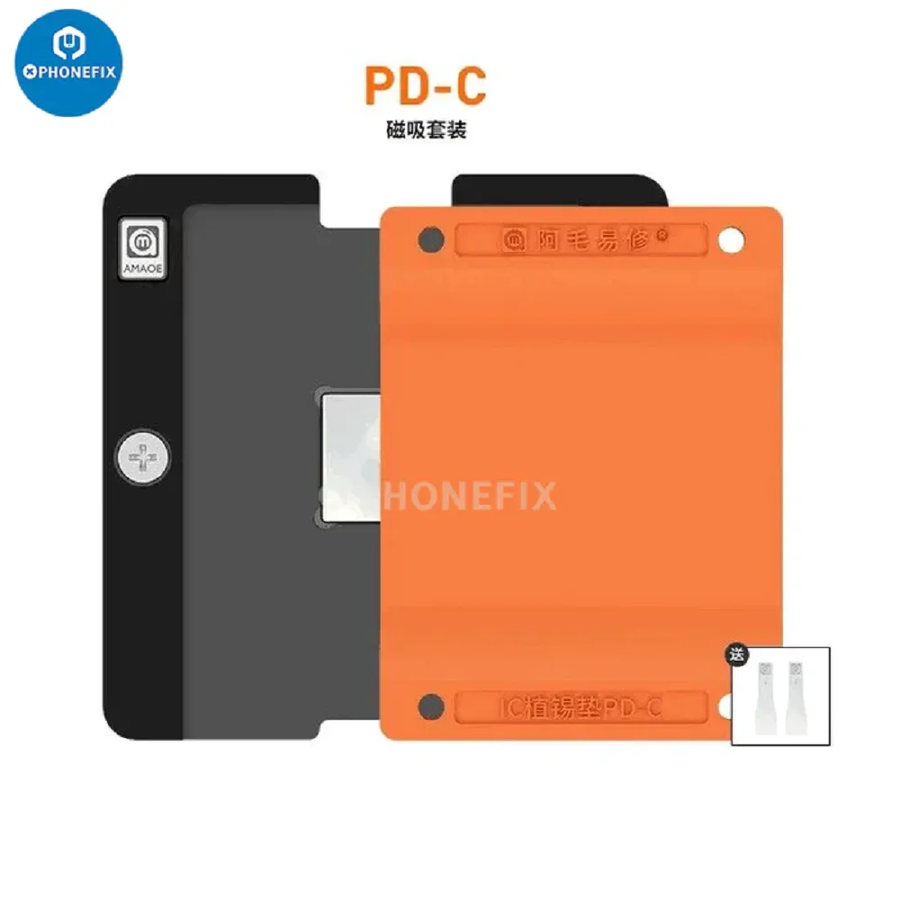 PD-C Planting Tin Pad Magnetic BGA Reballing Platform for iPhone X 11 12 13 14 15 Pro Max CPU IC Rework Adsorption Silicon Mat