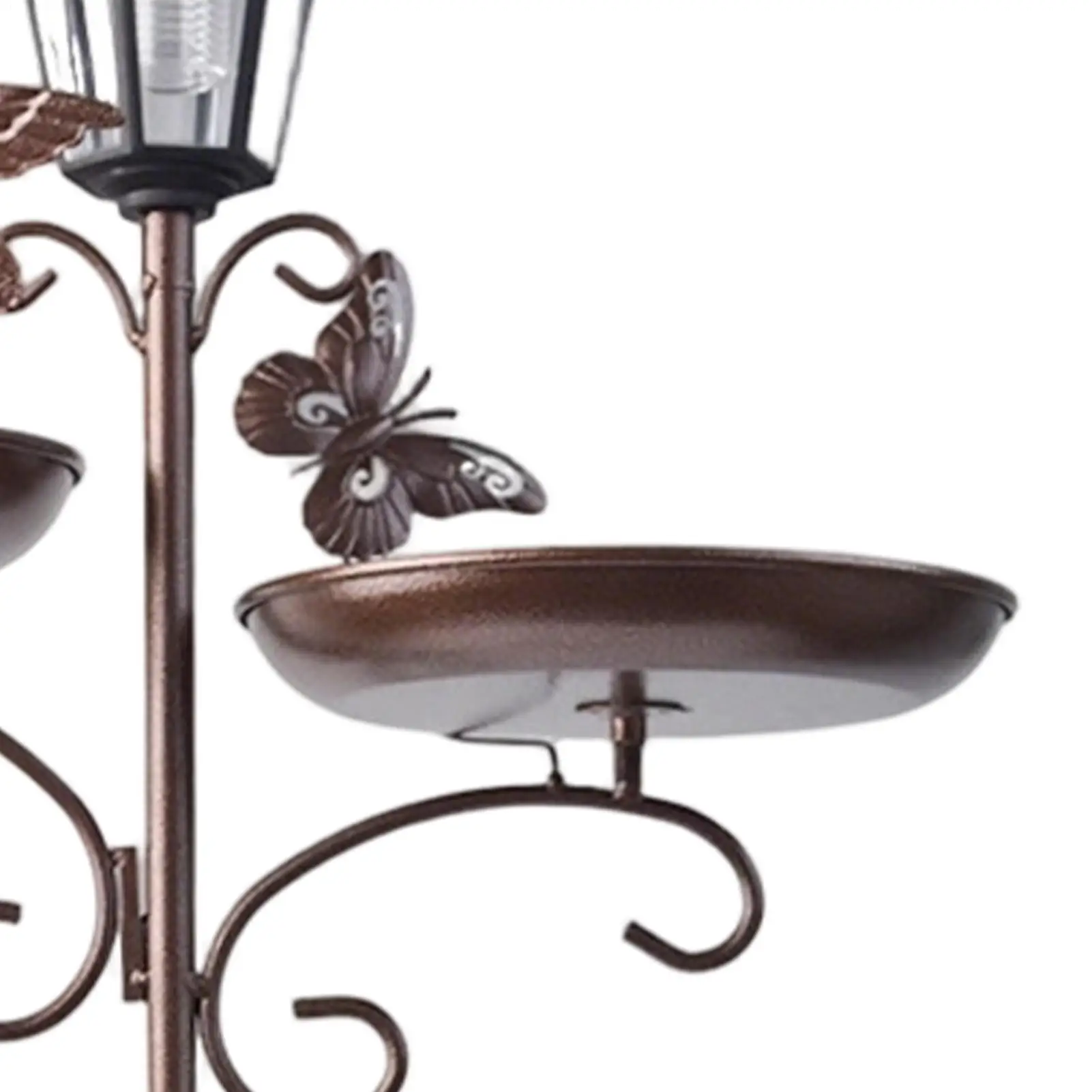 Standing Bird Bath Solar Powered LED Light Bird Bath Drinking Tray Large Capacity Hummingbird Feeder For Balcony Garden Patio