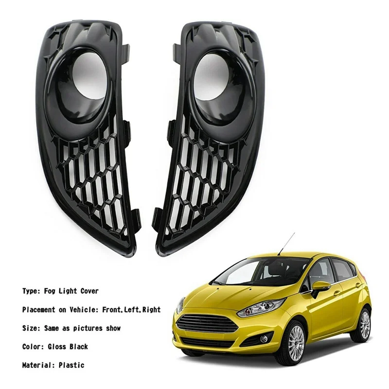 Automotive Perforated Fog Lamp Cover Honeycomb Mesh Grille for Fiesta 2013-2017 C1BB15A298AA C1BB15A299AA