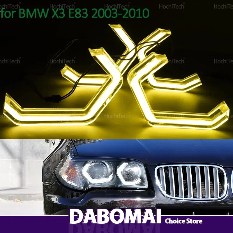 

Ultra Bright M4 Style LED Angel Eyes Bulb Ring Lemon Yellow Lamp DRL Styling Light For BMW X3 E83 2003-2010 Car Accessories