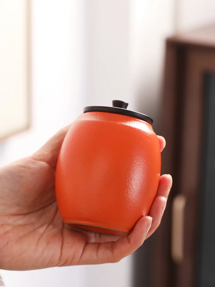 

Оранжевый мини керамический горшок, портативный дорожный чайник, фарфоровое ремесло, влагостойкий столешница для хранения конфет, декор для гостиной