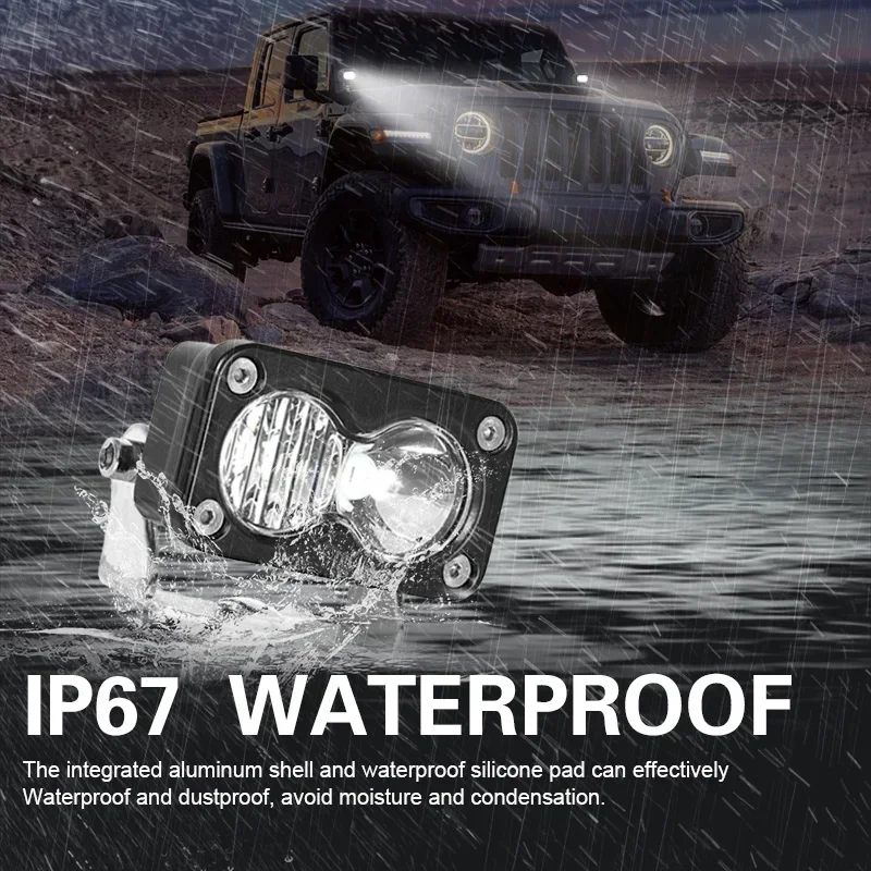 3 بوصة سيارة العلوي أبيض/أصفر الأضواء الفيضانات Led جراب كومبو ضوء العمل للدراجات النارية شاحنة بيك اب Suv 4X4 الطرق الوعرة #4