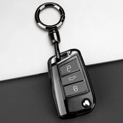 New TPU Car Flip Key Case Cover Shell For VW Volkswagen Golf 7 MK7 Tiguan MK2 For Seat Ateca Leon FR Ibiza Skoda Octavia Kodiaq