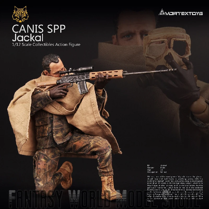 In Stock VORTEXTOYS V00011 1/12 Male Soldier Sniper JACKAL Combat Boots Camouflage Clothing Model Full Set 6'' Action Figure