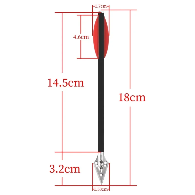 6/12pcs Archery Blade Crossbow Hunting Carbon Arrow Short Arrow Red Rubber Feathers for Outdoor Shooting Hunting Accessories