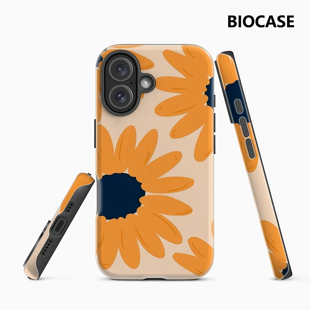 Retro Orange Gänseblümchen IPhone 17 Must-Haves Handyhülle für IPhone 17 16 15 14 13 12 11 Pro Max Plus Doppelschichtige Rückseite