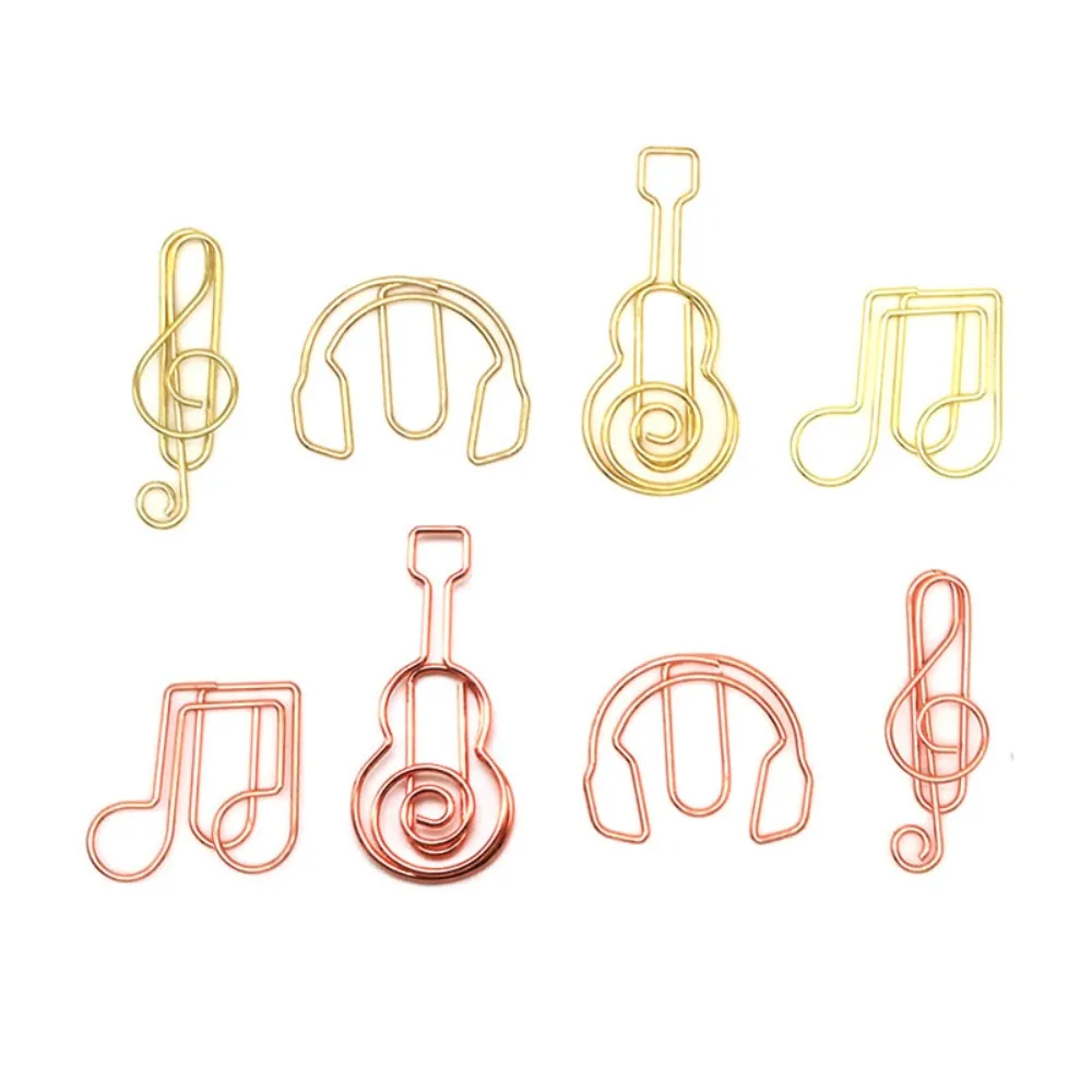 10 pezzi in metallo promemoria nota musicale graffette clip-on nota musicale graffette in metallo chitarra creativa segnalibro creativo clip scuola