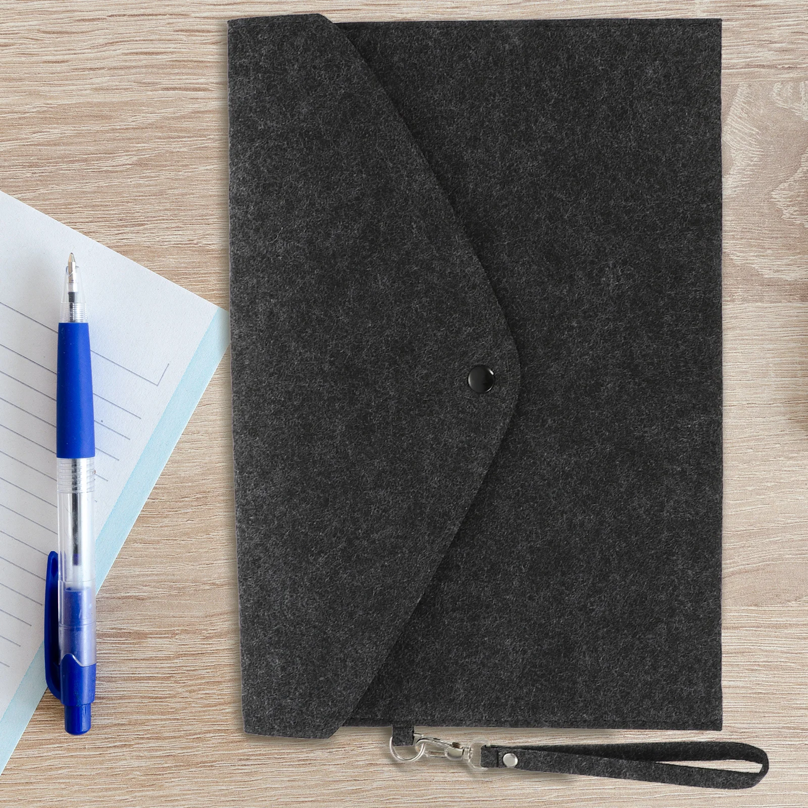 

Felt File Bag A4 Office Document Folder Business Paper Organizer Secure Clasp File Pouch Portable Folders for Documents