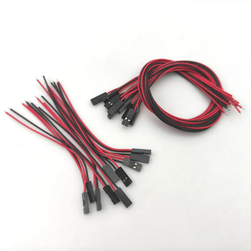 20Pcs/lot 10CM 20CM 30CM 2Pin Jumper Wire Connector 2P Cable Sing Head For DuPont