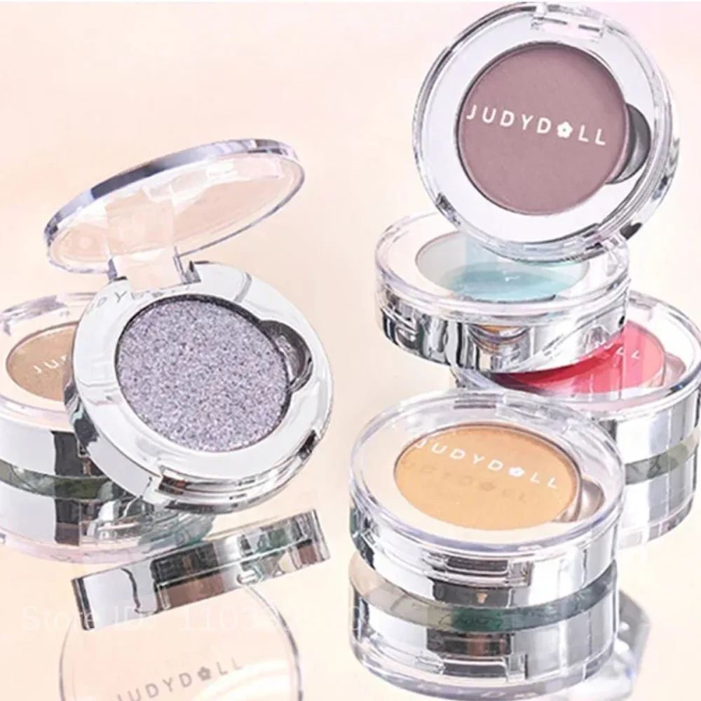 Judydoll Ombretto monocromatico glitterato Evidenziatore perlescente in polvere Trucco Tavolozza di ombretti con diamanti Trucco occhi brillante e lucido