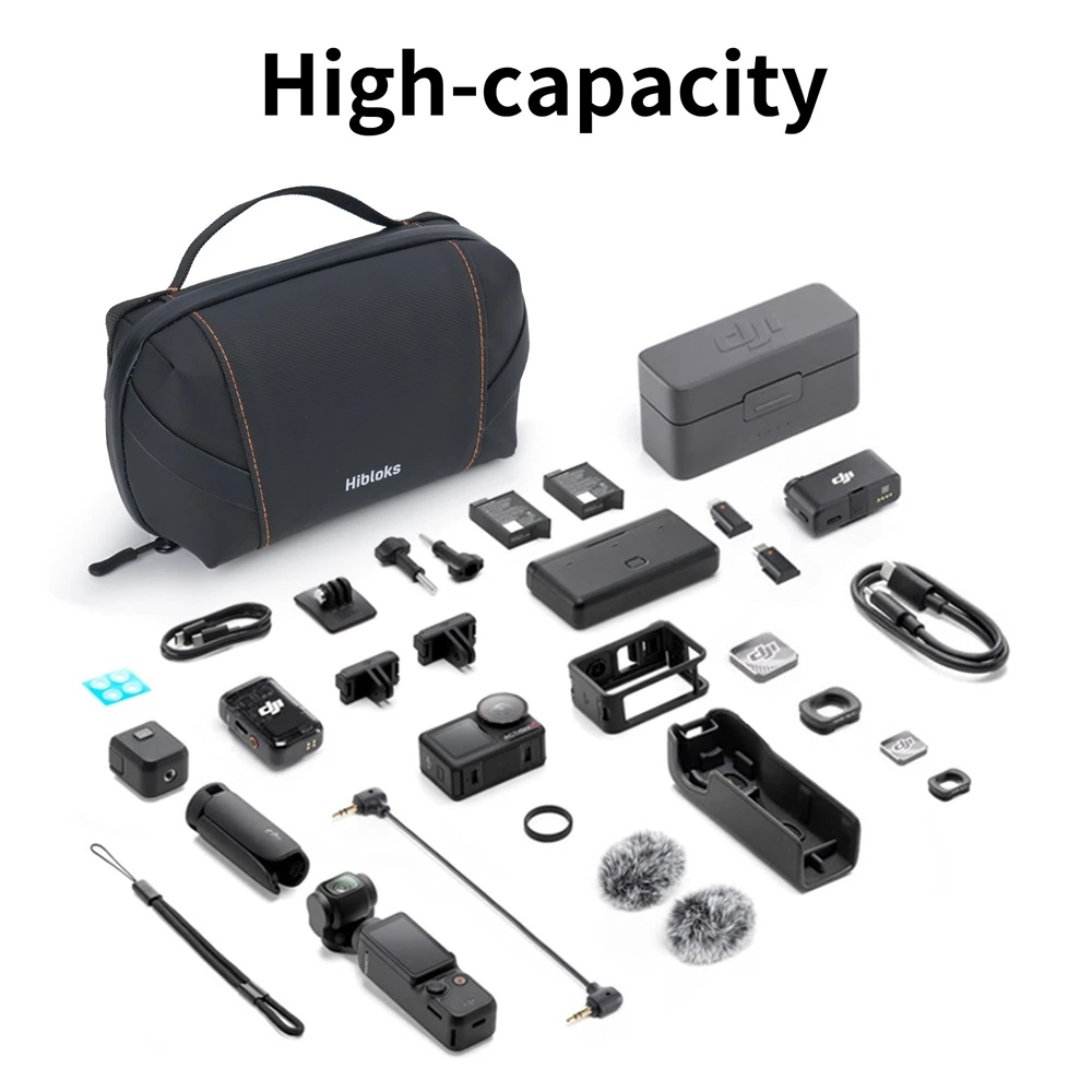 HIbloks for DJI Osom Pocket Action Mobile 6 se series Storage Bag Sports Camera Storage Box Portable Bag for Insta 360 X4 X3