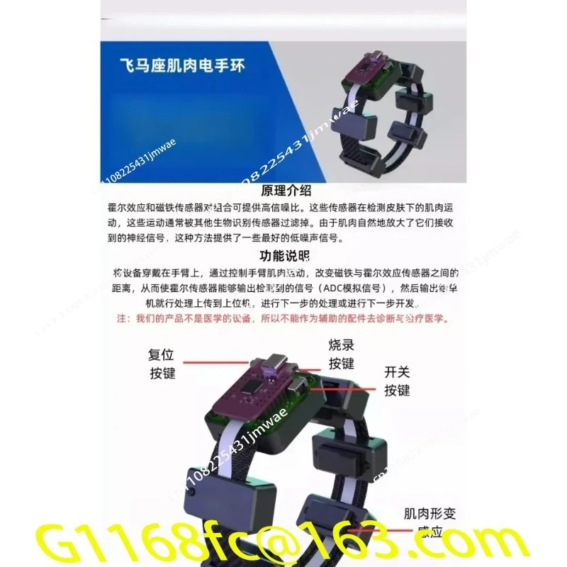 Muscle Electrical Sensor Muscle Deformation Simulation Signal EMG Bracelet Collection and Detection Module Wearable Armband