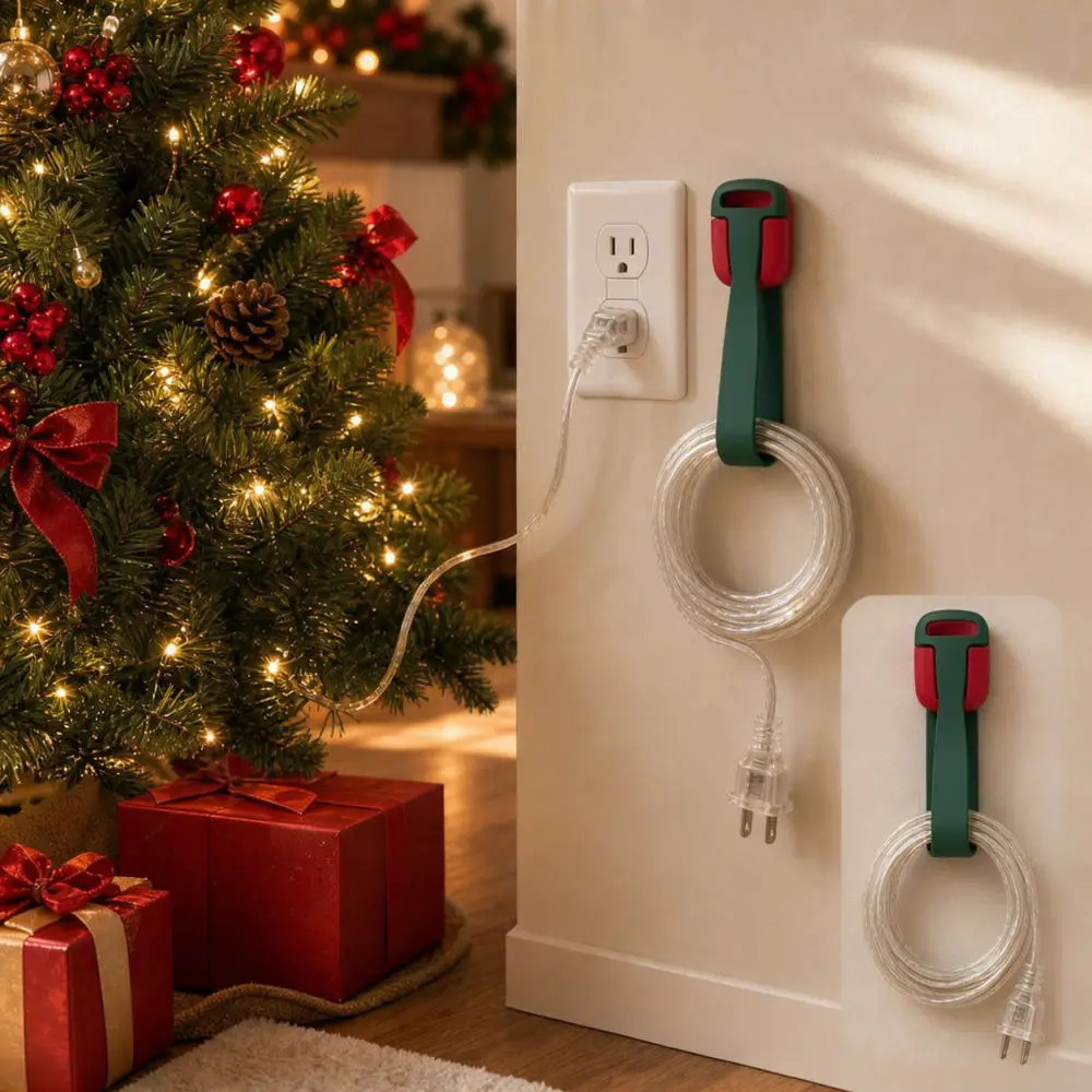 Silicone Hook For Christmas Decor Reusable Flexible Hanging Strap Wall Organizer For Fireplace Mantel Door Frame Storage